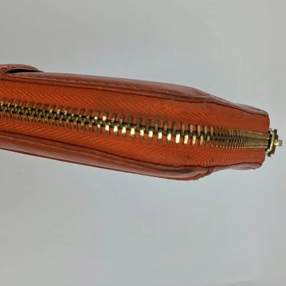 Coach Ashley Vintage Wallet Coral Orange Leather Zip Around Organizer Y2K - Picture 13 of 16